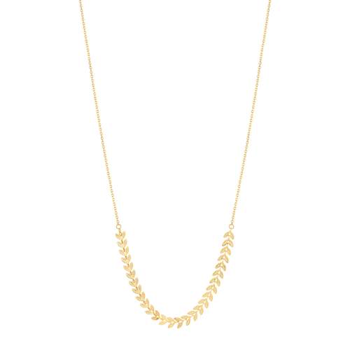 Collier plaqué or feuille de laurier 47 cm
