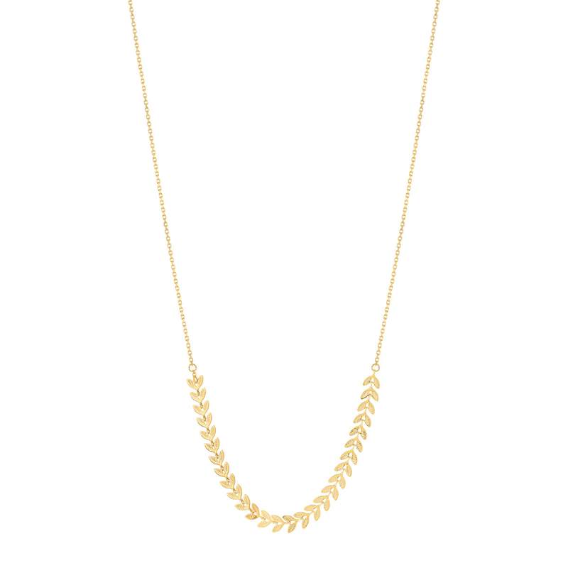 Collier plaqué or feuille de laurier 47 cm - vue 1