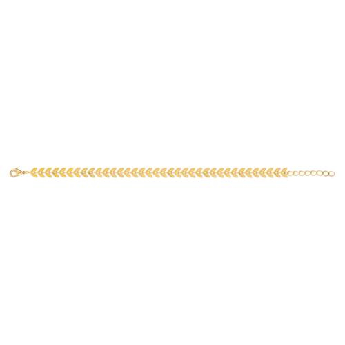 Bracelet plaqué or feuilles 19,5 cm