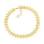 Bracelet plaqué or feuilles 19,5 cm - vue 2