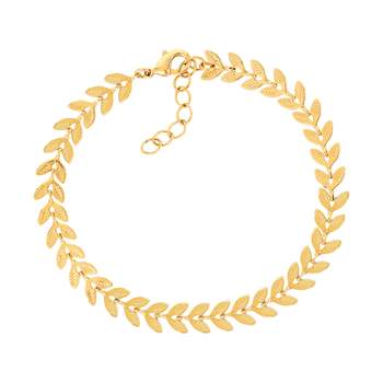 Vergulde bladarmband 19,5 cm