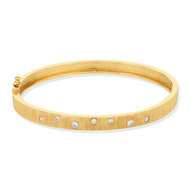 Bracelet jonc plaqué or zirconia 60 mm