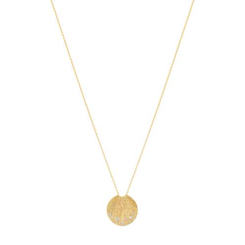 Collier plaqué or médaille zirconias 45 cm