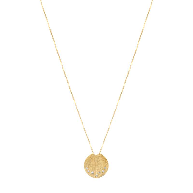 Collier plaqué or médaille zirconias 45 cm - vue 1