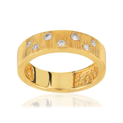 Bague plaqué or zirconia - vue 1