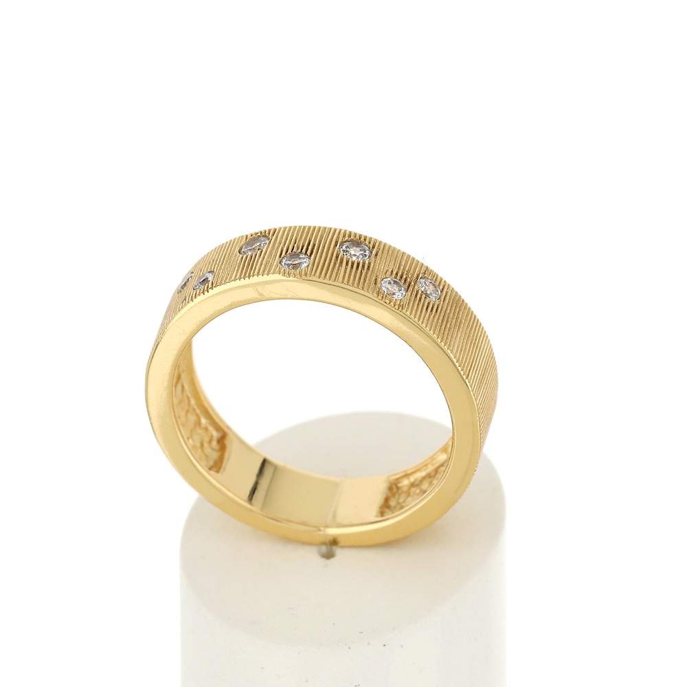 Bague plaqué or zirconia - vue 2