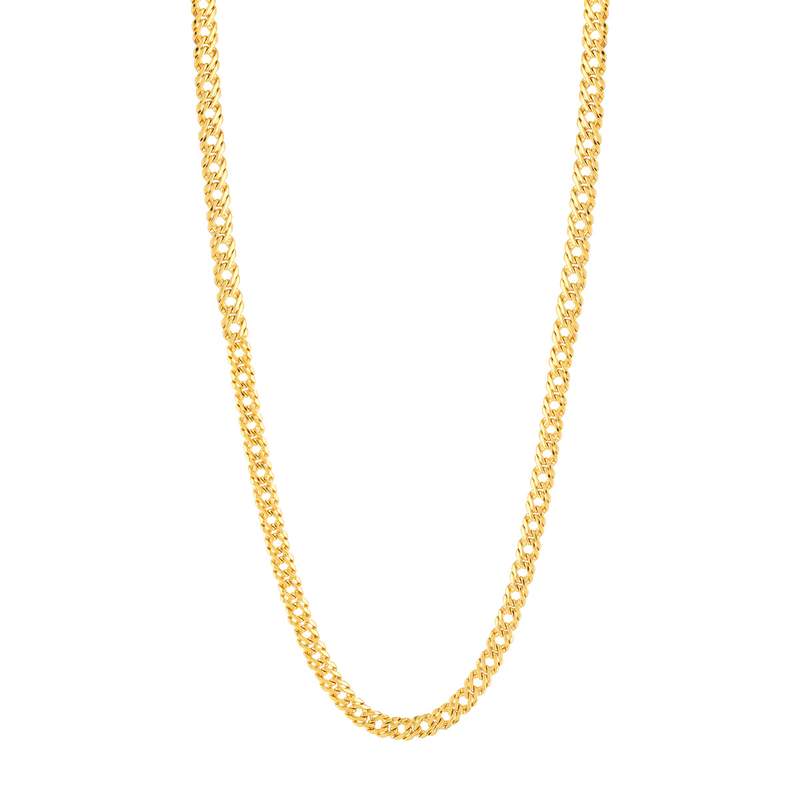 Collier plaqué or maille fantaisie 45 cm - vue 1