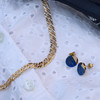 Collier plaqué or maille fantaisie 45 cm - vue VD1