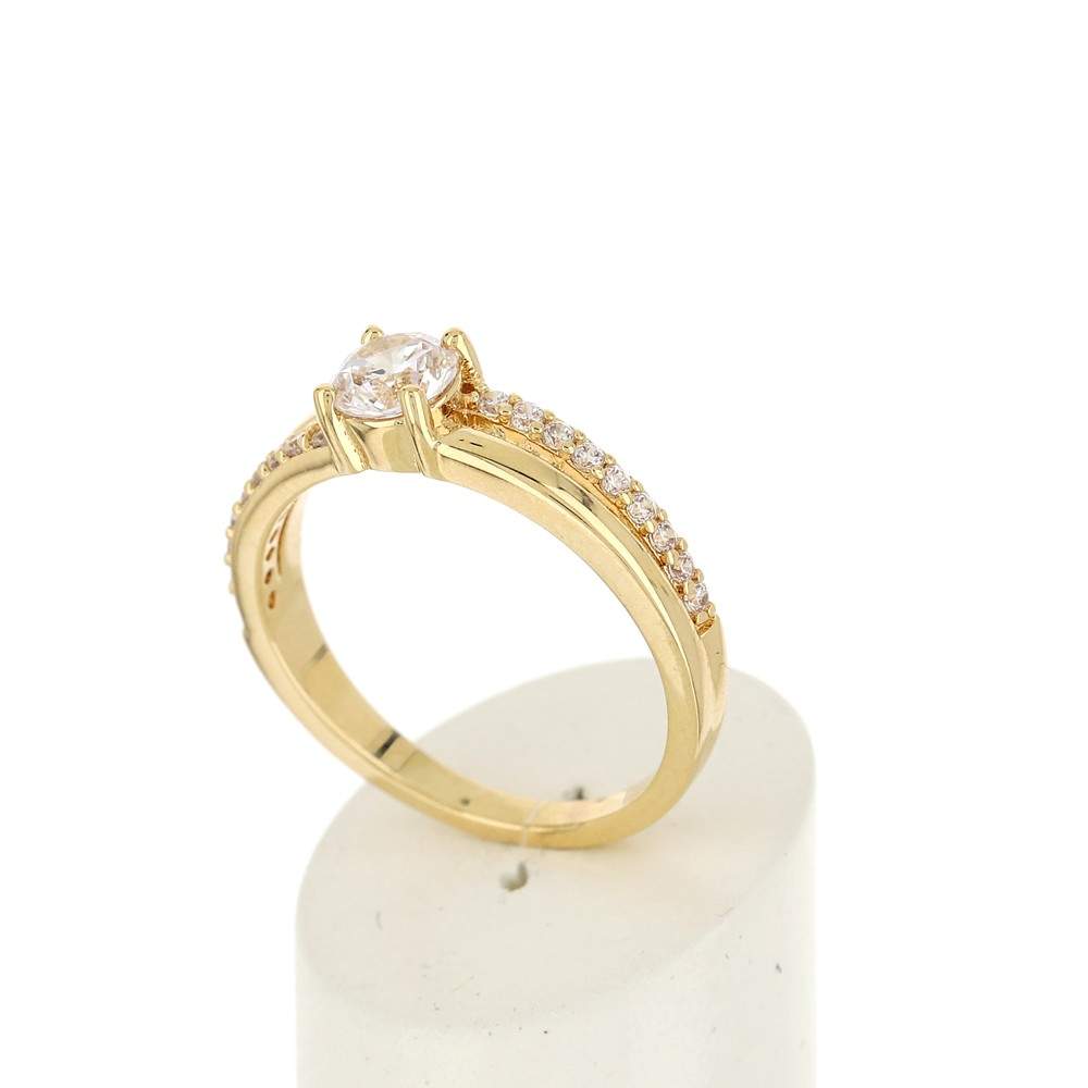 Bague plaqué or zirconias - vue 3