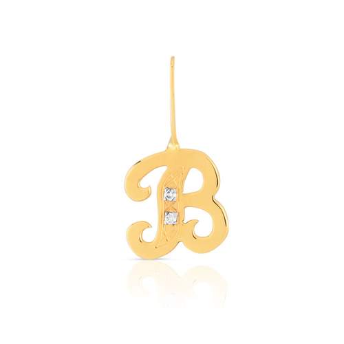 Pendentif or 750 diamants 1 initiale