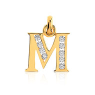 Pendentif initiale plaqué or zirconia