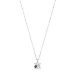 Collier argent 925 émail maille jaseron initiale coccinelle 38 cm - vue 1