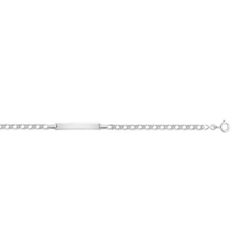 Bracelet identité argent 925 maille double fantaisie personnalisable 18 cm