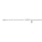 Bracelet identité argent 925 pampille coeur et maille cheval personnalisable 17 cm - vue 1