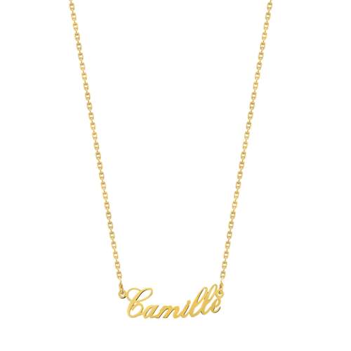 Collier plaqué or maille forçat prénom personnalisable 41,5 cm