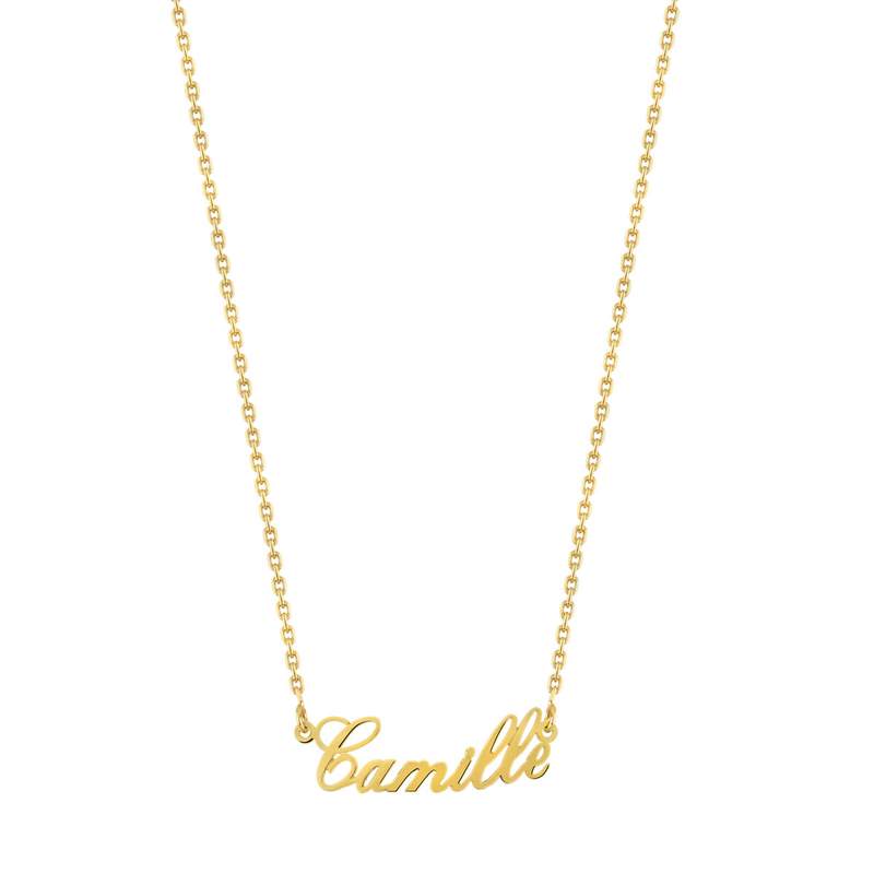Collier plaqué or maille forçat prénom personnalisable 41,5 cm - vue 1