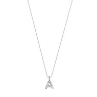 Collier initiale argent 925 zirconia