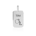Pendentif argent 925 plaque personnalisable - vue D2