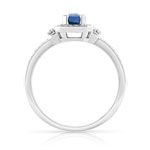 Bague or 750 rectangulaire saphir et diamants - vue 2