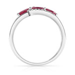 Bague or 750 blanc rubis et diamant - vue 2