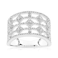 Bague or 750 blanc diamant