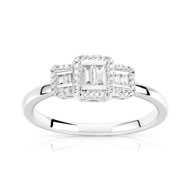 Bague or 750 blanc diamant