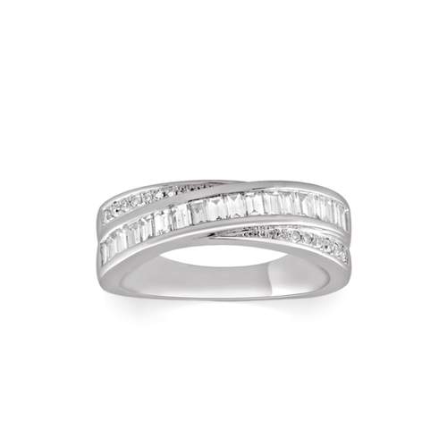 Bague or 750 blanc diamant
