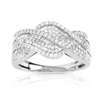 Bague or 750 blanc diamant - vue 1