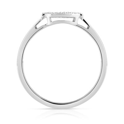 Bague or 750 blanc diamant - vue V2