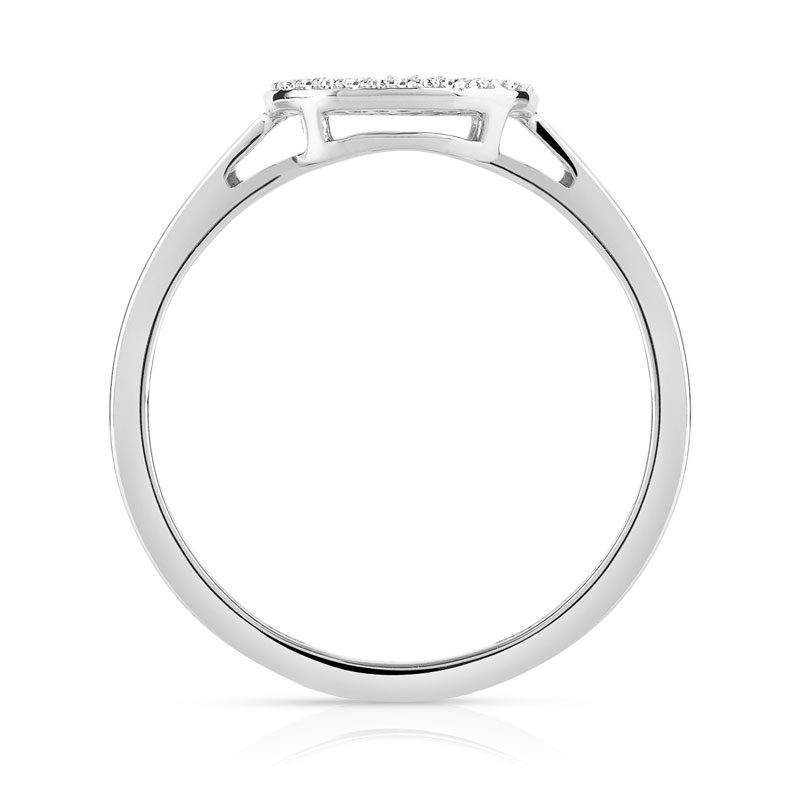 Bague or 750 blanc diamant - vue V2