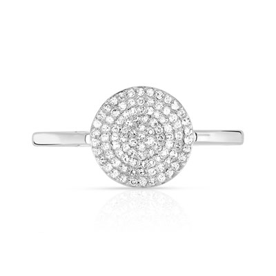 Bague or 750 blanc diamant - vue V3