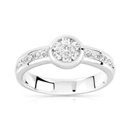 Bague or 750 blanc diamant