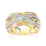 Bague 3 ors 750 diamant