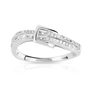 Bague or 750 blanc diamant