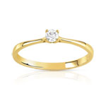 Solitaire or 750 jaune diamant 0,1 carat - vue 1