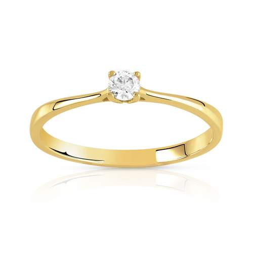 Solitaire or 750 jaune diamant 0,1 carat