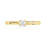 Solitaire or 750 jaune diamant 0,1 carat - vue 3