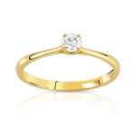 Solitaire or 750 jaune diamant 0,15 carat - vue 1