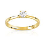 Solitaire or 750 jaune diamant 0,2 carat - vue 1