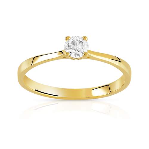 Solitaire or 750 jaune diamant 0,2 carat
