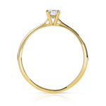 Solitaire or 750 jaune diamant 0,2 carat - vue 2