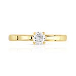 Solitaire or 750 jaune diamant 0,2 carat - vue 3