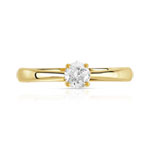 Solitaire or 750 jaune diamant 0,25 carat - vue 3