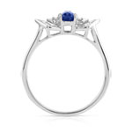 Bague or 750 blanc saphir et diamant - vue 2