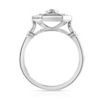 Bague or 750 blanc saphirs et diamants - vue 2