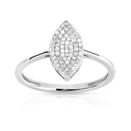 Bague or 750 blanc diamant