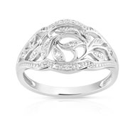 Bague or 750 blanc diamant