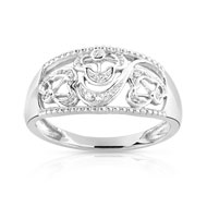 Bague or 750 blanc diamant