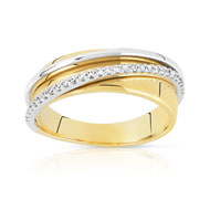 Bague 2 ors 750 diamant