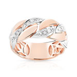 Bague or 750 rose diamant - vue 1